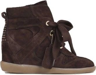 Bronx Jae-yy su&egrave;de sneakers met sleehak bruin