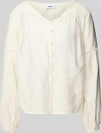 Moves Bluse mit Lochstickerei Modell Lilyana in Weiss, Gr&ouml;&szlig;e 34