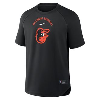Nike Baltimore Orioles Authentic Collection Batting Practice Pregame Nike Mens Dri-FIT MLB Top in Black | 04HG912ZOLE-7DX