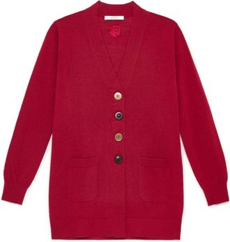 Maliparmi Colours of the World Cardigan - Dames - Vesten - Rood - XL - Wol - Truien & Vesten