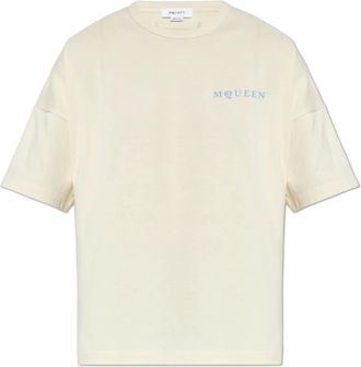 Alexander McQueen Alexander McQueen, T-Shirts, male, Beige, Size: 2XL T-shirt with logo