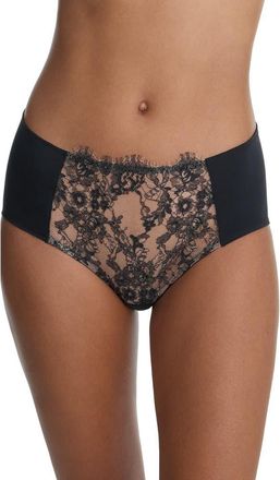Skarlett Blue Entice Front Lace Brief in Black/nylon at Nordstrom, Size X-Small