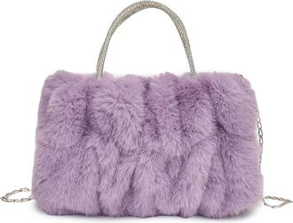 Generic Womens Plush Bags Plush Bag Women Cloud Shaped Velvet Handbag Exquisite Soft Sparking Chain Crossbody Design Tote Bags(Purple)