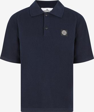 Stone Island Polo aus Baumwollstrick mit besticktem Logo