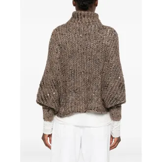 PANICALE Chunky Knit Alpaca Blend Sweater - Brown
