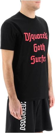 Dsquared2 Goth Surfer T-Shirt met Letterprint - Heren - T-shirts - Zwart - M - Katoen - Tops