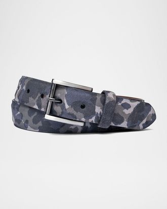 W. Kleinberg Men & apos;s Camo-Print Suede Belt