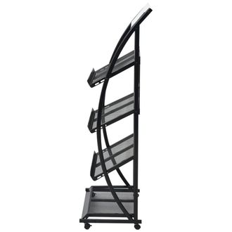Berkfield Home Magazine Rack 47x40x134 cm Black & White A4 | Size: 47 x 40 x 134 cm