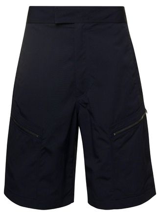 Bottega Veneta Black Bermuda Shorts With Zip Pockets Black In Polyamide Man
