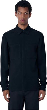 Rick Owens Work Shirt - Heren - Casual Overhemden - Zwart - M - Wol - Overhemden