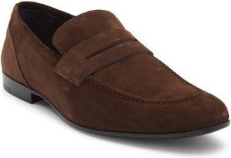 Bruno Magli Valerio Penny Loafer in Dark Brown Suede at Nordstrom Rack, Size 10.5