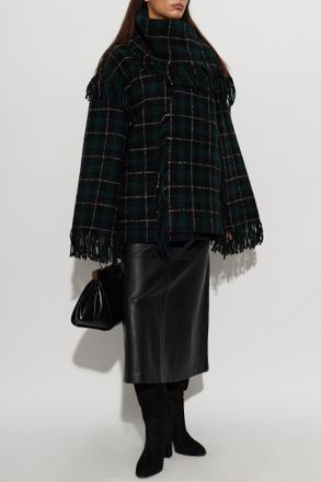 Toteme Woolen Jacket With Decorative Shawl, Womens, Green