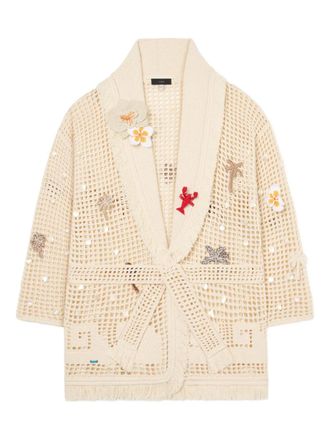 Alanui Cardigan lungo Where The Waves Begins con applicazione - Toni neutri