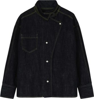 Margaux Lonnberg Blauwe Denim Oversized Overhemdjasje - Dames - Spijkerjassen - Blauw - XS - Denim - Jassen