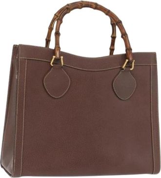 Gucci Pre-owned Vintage Handtas - Dames - Vintage Handtas - Bruin - ONE Size - Leer - Vintage
