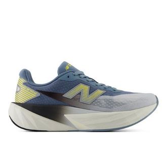 New Balance Womens Night Lights FuelCell Rebel v5 in Grey/Blue Synthetic, size 5.5 Narrow