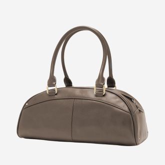 Chlo&eacute; Womens Leather Bowling Bag Taupe Handbags Hand