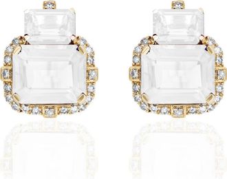 Goshwara Gossip Semiprecious Stone Stud Earrings in White at Nordstrom