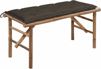 vidaXL Vidaxl - Banco de jardín plegable con cojín bambú 118 cm