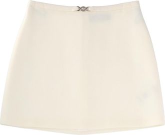 Versace White Solid Mini Skirt