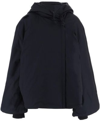 By Malene Birger Black Boxy Integrated Hood Recycled Cotton Jacket