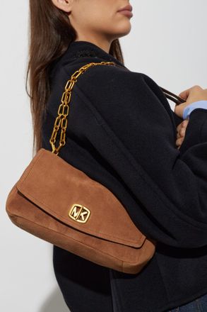 Michael Michael Kors Suede Shoulder Bag Baryant, Womens, Brown