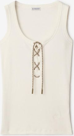 Burberry Check Trim Cotton Blend Tank Top, Size: XS