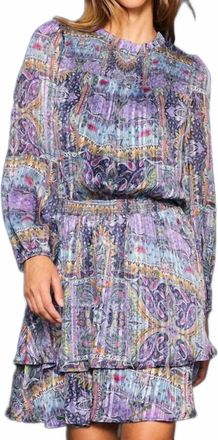 Skies Are Blue Clothing Womens Long Sleeve Printed Mini Dress In Blue, Multi