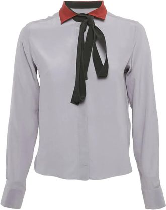 Valentino Blouse met contrasterende kraag - Grijs