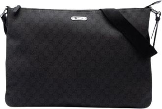 Gucci Pre-owned Denim gucci-bags - Dames - Vintage Schoudertas - Zwart - ONE Size - Denim - Vintage