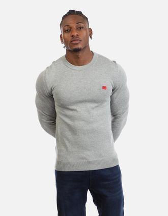 HUGO BOSS Mens San Cassius-C1 Cotton Sweater - San Cassius-C1 Sweater - Grey - Size: Regular/36