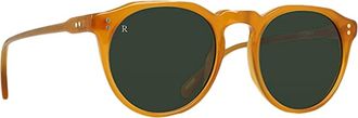 Raen Optics Mens Remmy 49 S399 Round Polarized Sunglasses In Honey/ Green