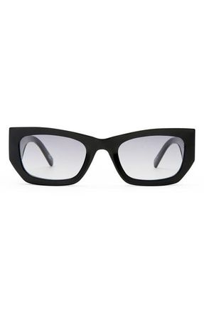 Le Specs Beachcomber 52mm D-Frame Sunglasses in Black /Smoke Grad at Nordstrom