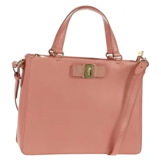 Ferragamo Vala Leather Pink Leather Handbag (Pre-Owned)