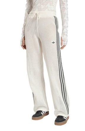 adidas Originals Firebird Open Knit Track Pants in Off White at Nordstrom, Size Small