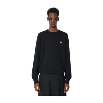 Fred Perry Truien & Vesten, Heren, Zwart, S, Round-neck Truien