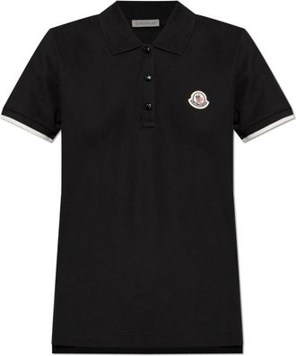 Moncler Polo met logo - Dames - Polos - Zwart - XS - Katoen - Tops
