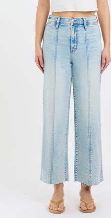 Daze Pleaser High Waist Raw Hem Crop Jeans in Lovley at Nordstrom, Size 23