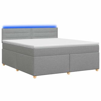 vidaXL Letto Box Spring Con Materasso Grigio Chiaro 140 X 190 Cm Vidaxl
