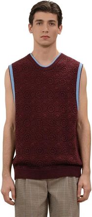 Dr&ocirc;le de Monsieur D&eacute;bardeur Maille Crochet - Heren - Tops zonder mouwen - Rood - S - Katoen - Tops