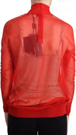 Dolce & Gabbana Orange Semi Transparent Blouse Womens Sweater (Pre-Owned)