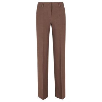 Ermanno Scervino Straight Trousers, female, Brown, Size: XS Pleated Tailored Trousers