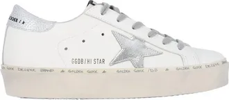 Golden Goose White Hi Star Calf Leather Sneakers