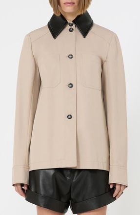 Sportmax Superbo Gathered Rain Jacket in Beige at Nordstrom, Size 10