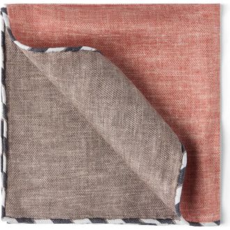 Brunello Cucinelli Silk pocket square in Apricot at Nordstrom