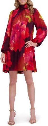 Ted Baker Floral Long Sleeve Dress in Flame Scarlet at Nordstrom Rack, Size X-Small