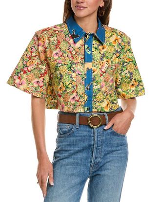 Re/Done RE/DONE Oversized Crop Shirt