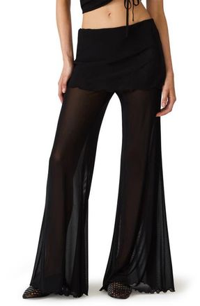 Steve Madden Veada Sheer Flare Pants in Black at Nordstrom, Size X-Small