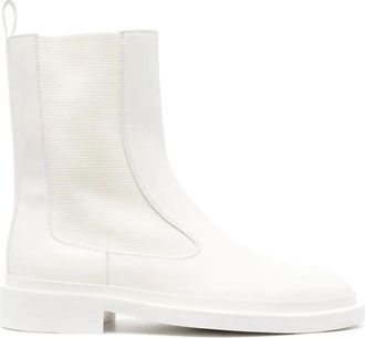 Jil Sander Elegante Beige Enkelboots - Dames - Chelseaboots - Beige - 37 1/2 EU - Leer - Schoenen
