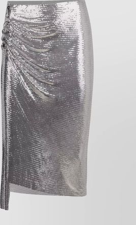 Paco Rabanne draped skirt with metallic sequin detail